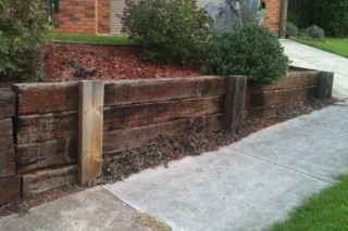 Retaining Wall – Sleeper Walls – A New House